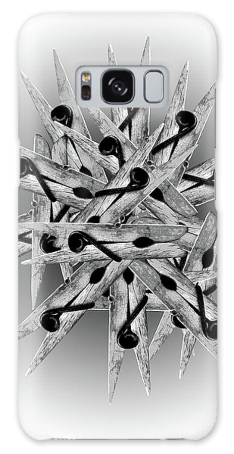 Clothespin Galaxy Case featuring the digital art Clothespin Pop Art Warhol style print - #2 by Jean luc Comperat