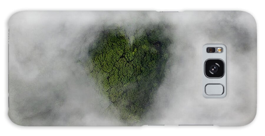 Care Galaxy Case featuring the photograph Clouds With Heart-shaped Opening by Thomas Jackson