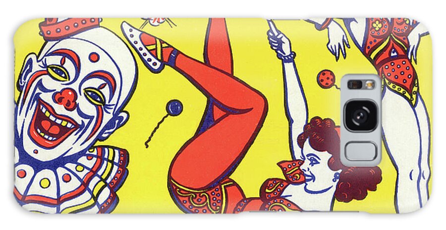 Acrobat Galaxy Case featuring the drawing Clown and Trapeze Artists by CSA Images