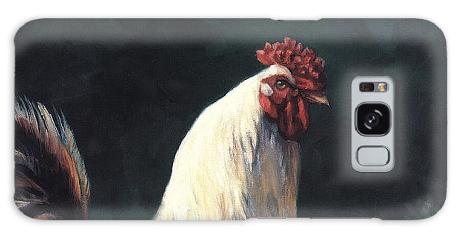 Cock Galaxy Case featuring the painting Cock of the walk by Laurie Snow Hein