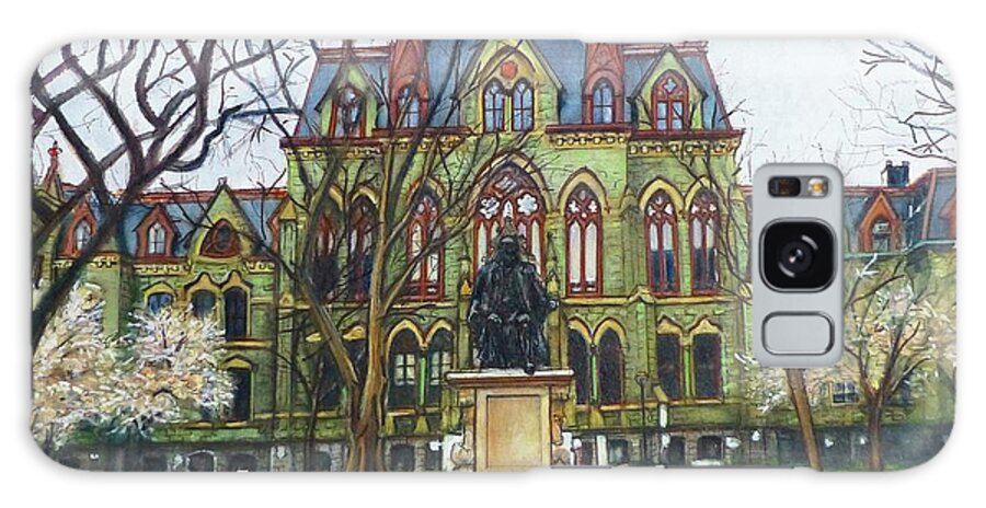 Architecture Galaxy Case featuring the painting College Hall, University of Pennsylvania by Henrieta Maneva