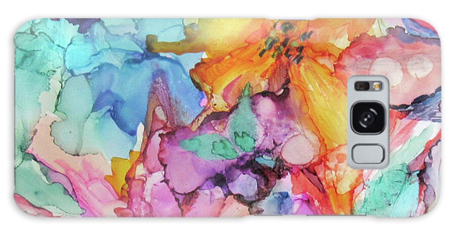 Colorful Flowers Galaxy Case featuring the painting Colorful Flowers by Jean Batzell Fitzgerald