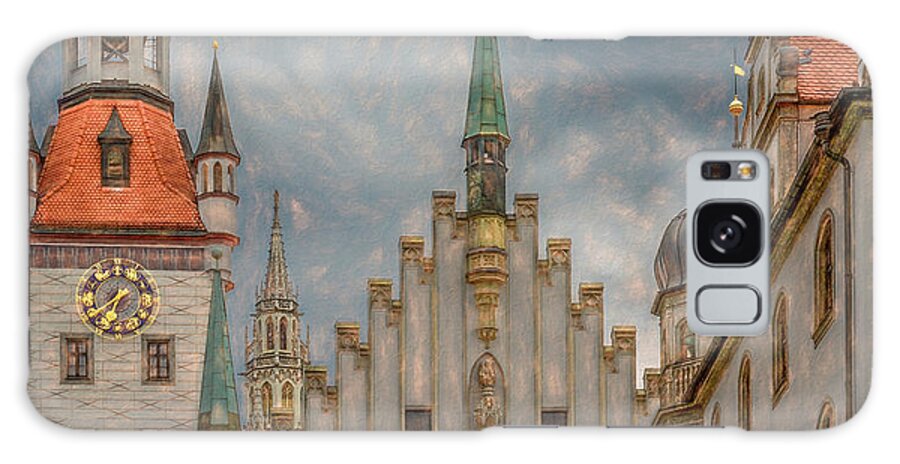 Munich Galaxy Case featuring the photograph Colorful Spires of Munich by Marcy Wielfaert