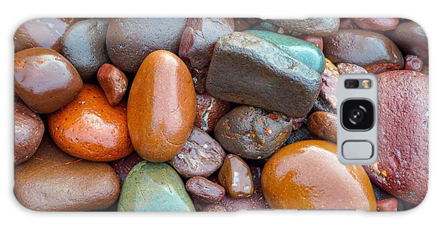Stone Galaxy Case featuring the photograph Colorful Wet Stones by Susan Rydberg