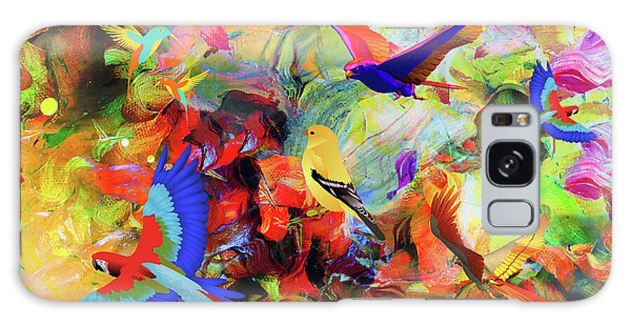 Colorful World Of Birds Galaxy Case featuring the mixed media Colorful World Of Birds by Ata Alishahi