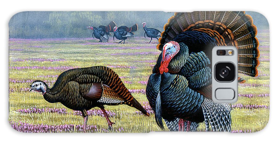 Wild Turkeys Galaxy Case featuring the painting Commanding Attention by Wilhelm Goebel