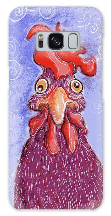 Chicken Galaxy Case featuring the painting Confused Chicken by Karren Case
