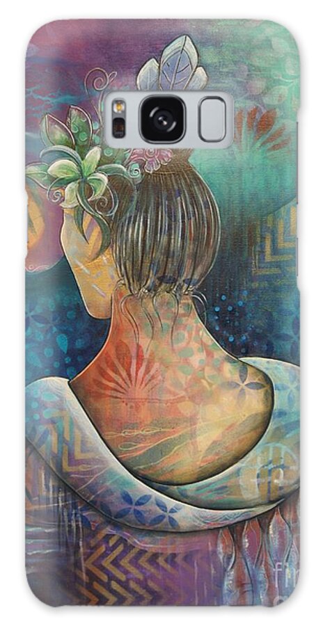 Female Galaxy Case featuring the painting Contemplation by Reina Cottier