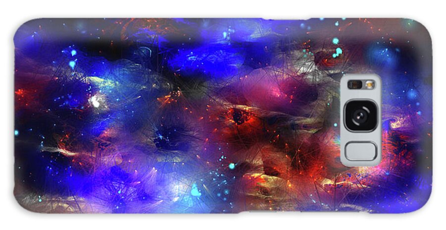 Cosmic Blue Galaxy Case featuring the digital art Cosmic Blue by Natalia Rudzina