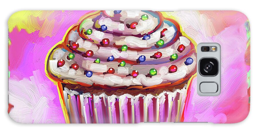 Cosmic Cupcake Galaxy Case featuring the digital art Cosmic Cupcake by Howie Green