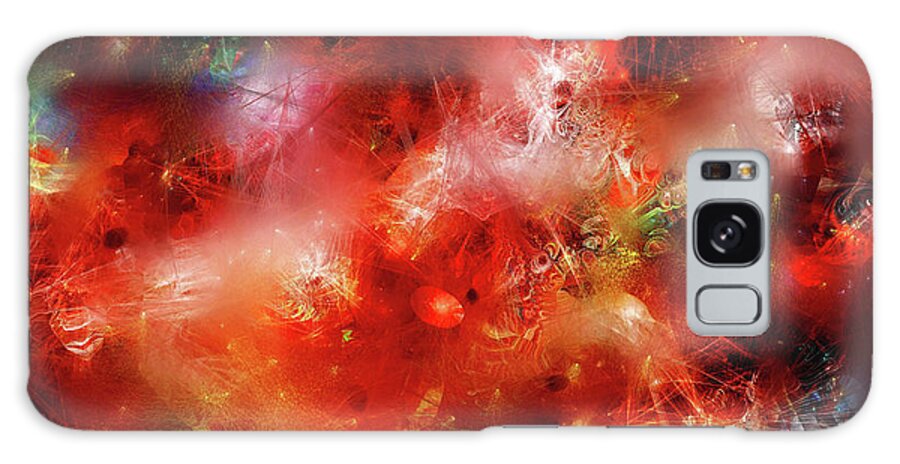 Cosmic Red 4 Galaxy Case featuring the digital art Cosmic Red 4 by Natalia Rudzina