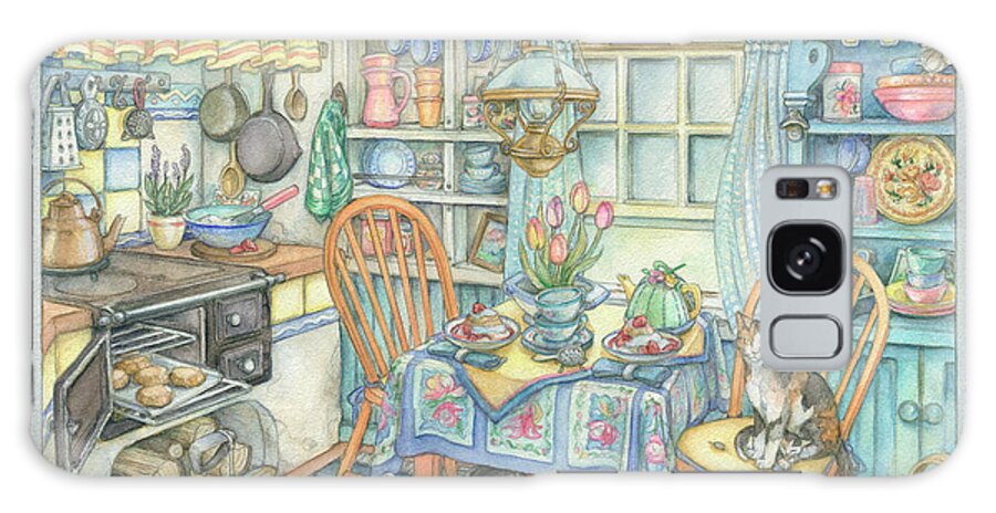 Cottage Kitchen Galaxy Case featuring the painting Cottage Kitchen by Kim Jacobs