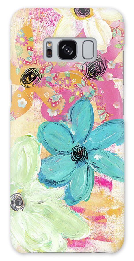 Cotton Candy Floral Galaxy Case featuring the painting Cotton Candy Floral by Kathleen Tennant