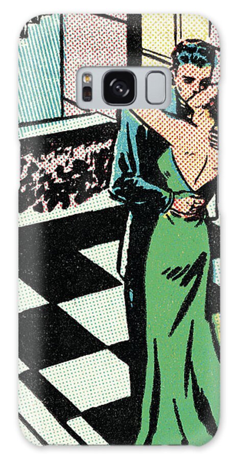 Activity Galaxy Case featuring the drawing Couple Dancing on a Patio by CSA Images