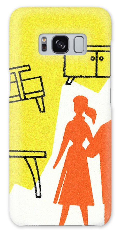 Adult Galaxy Case featuring the drawing Couple furniture shopping by CSA Images