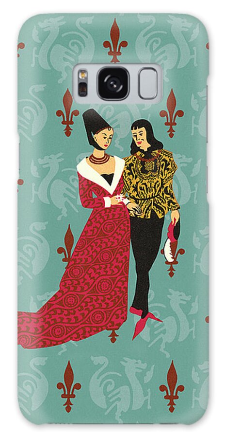 Affection Galaxy Case featuring the drawing Couple in Medieval Clothing by CSA Images