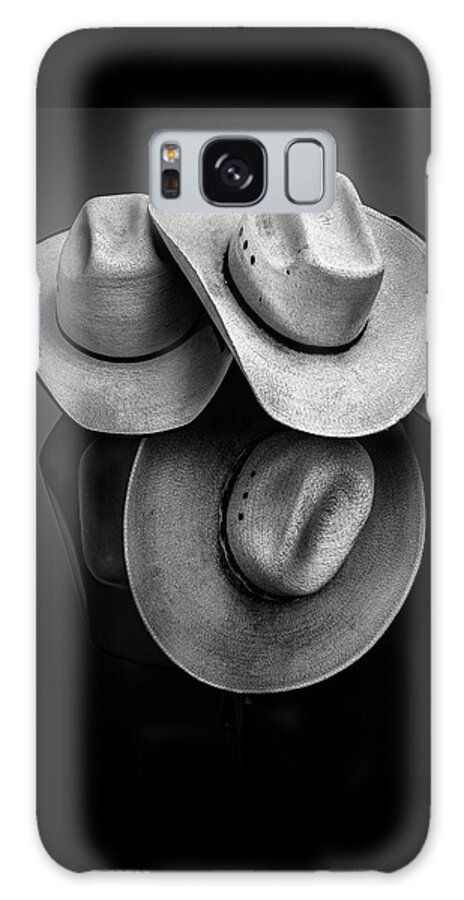 2019 Galaxy Case featuring the photograph Cowboy Hats in Black and White by James Sage