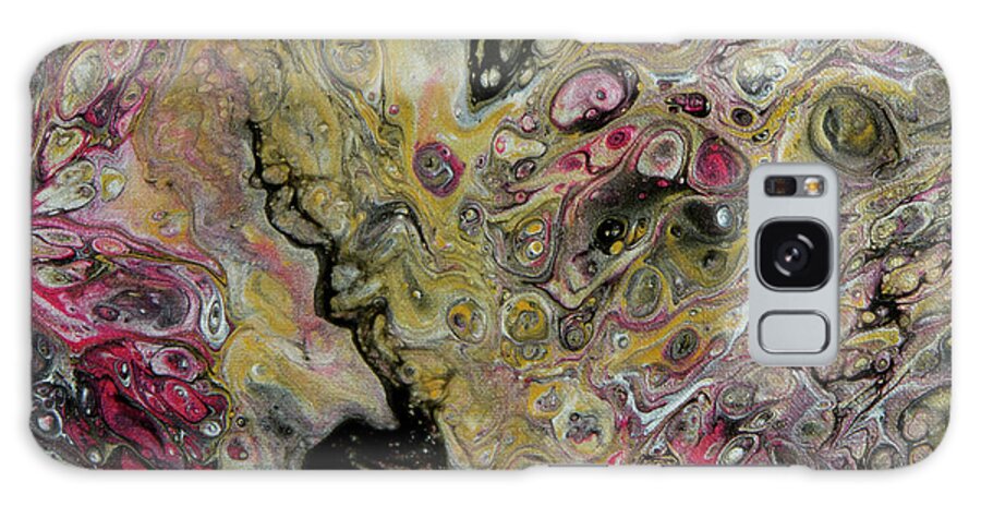 Poured Acrylic Galaxy Case featuring the painting Crazy Lace Agate by Lucy Arnold