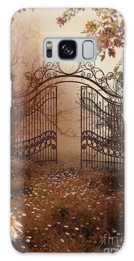 Creepy Galaxy Case featuring the photograph Creepy Old Gates Set In Overgrown Estate by Ethiriel Photography
