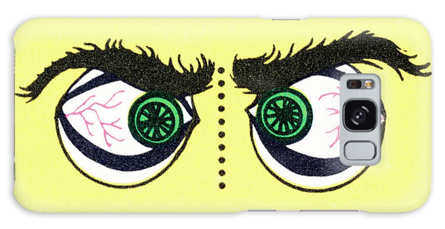 Afraid Galaxy Case featuring the drawing Crossed eyes by CSA Images
