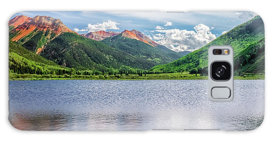 Crystal Lake Galaxy Case featuring the photograph Crystal Lake Red Mountains Reflection, Ouray Colorado by Robert Bellomy