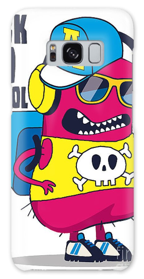 Typography Galaxy Case featuring the digital art Cute Monster Vector Design by Braingraph