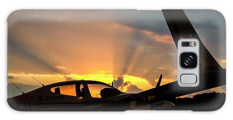 Airplane Galaxy Case featuring the photograph DA42 In The Dawn by Phil And Karen Rispin