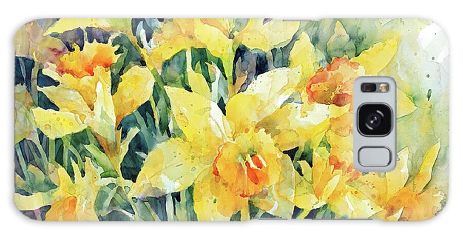 Daffodil Party Galaxy Case featuring the painting Daffodil Party by Annelein Beukenkamp