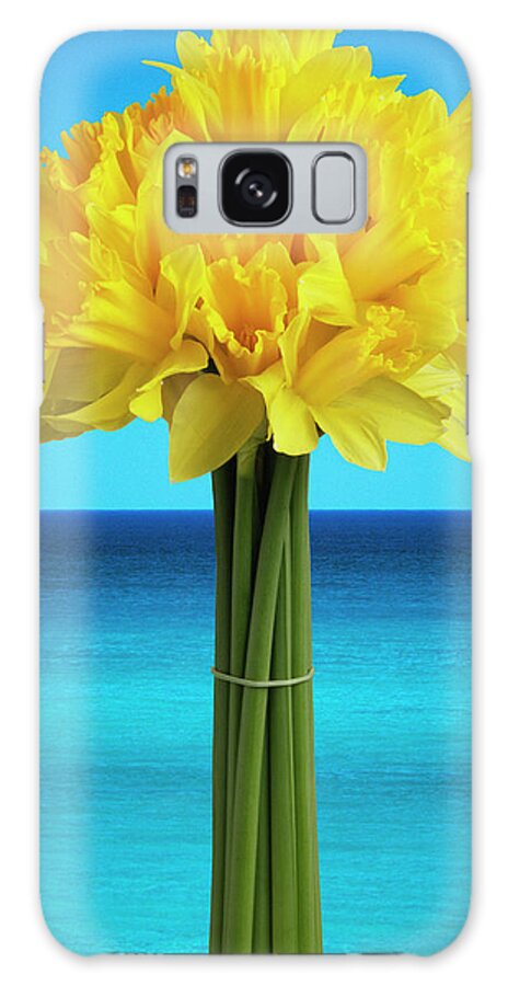 Bouquet Galaxy Case featuring the photograph Daffodils Against Blue Sky by Terry Mccormick