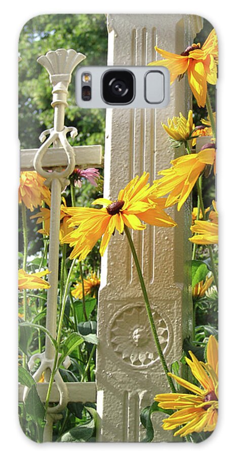 Scenics Galaxy Case featuring the photograph Daisies On An Iron Gate by Akaplummer