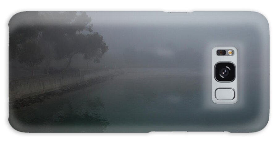 Black And White Galaxy Case featuring the photograph Dana Point California Trees in Fog by Catherine Walters