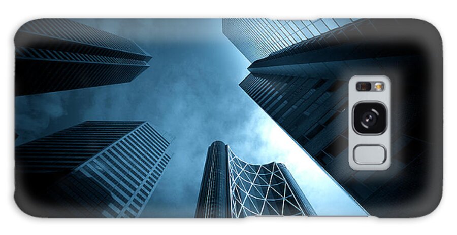Corporate Business Galaxy Case featuring the photograph Dark Towering Buildings by Dan prat