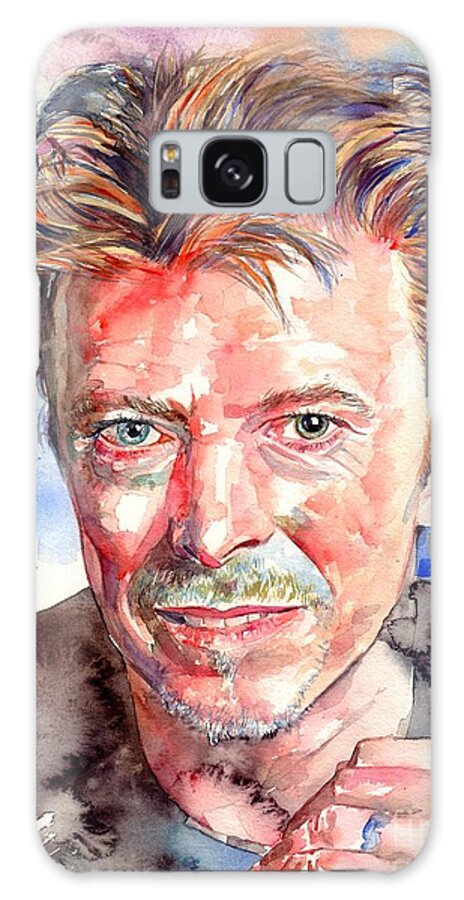 David Bowie Galaxy Case featuring the painting David Bowie Portrait by Suzann Sines