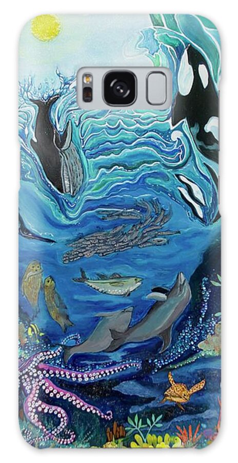 Ocean Galaxy Case featuring the painting Deep Sea Treasures by Patricia Arroyo