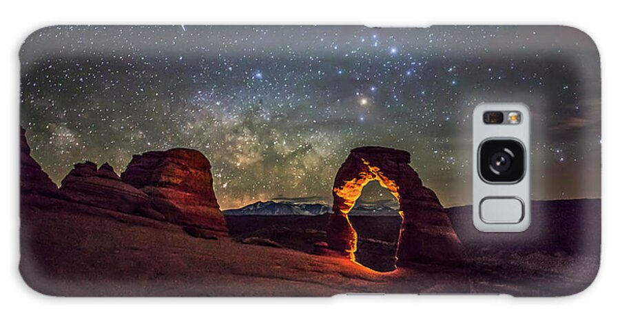 Arches National Park Galaxy Case featuring the photograph Delicate Arch and the Milky Way by Dan Norris