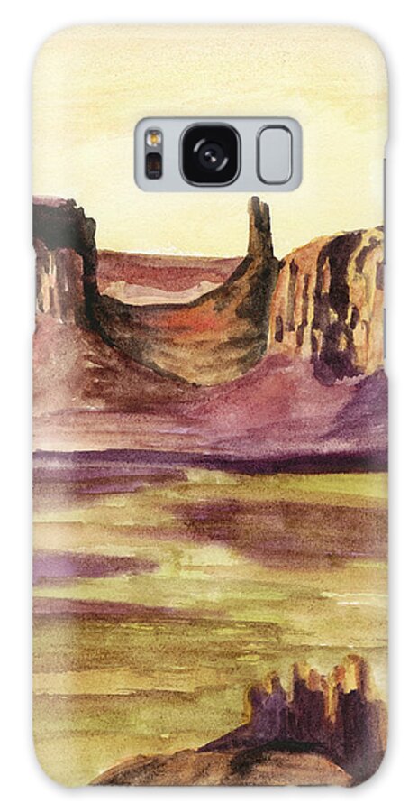 Landscapes Galaxy Case featuring the painting Desert Diptych I by Naomi Mccavitt