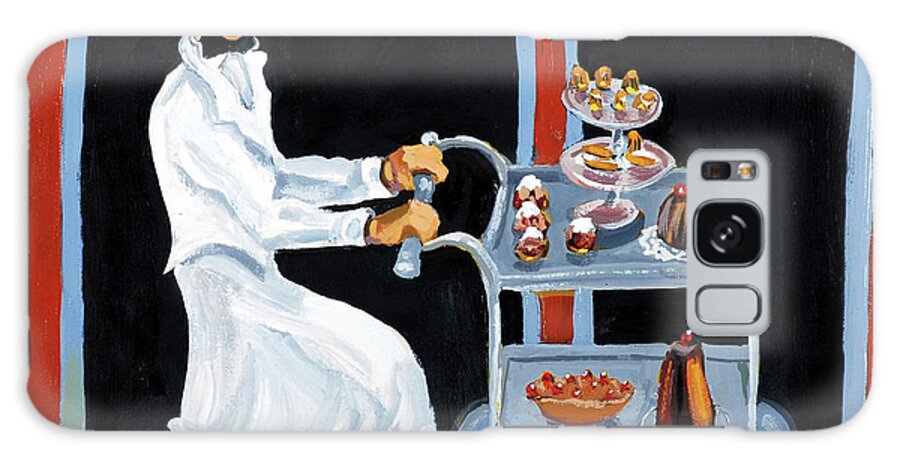 Dessert Cart Garcon Galaxy Case featuring the painting Dessert Cart Garcon by Patricia A. Reed