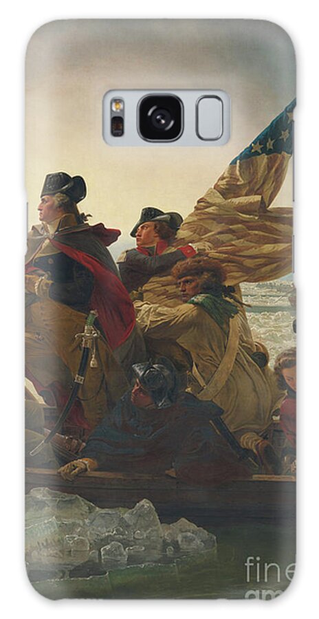 Battle Of Trenton Galaxy Case featuring the painting Detail From Washington Crossing The Delaware River by Emanuel Gottlieb Leutze