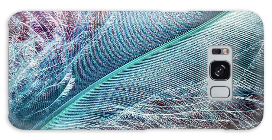 Feather Galaxy Case featuring the photograph Detail of a Feather by Luis Vasconcelos