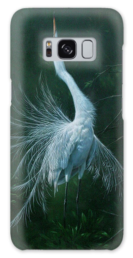 Egret Galaxy Case featuring the digital art Displaying Egret by Michael Jackson