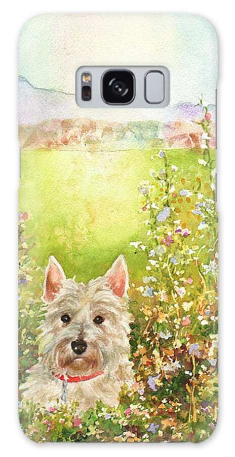 Dog Painting Galaxy Case featuring the painting Doggie Heaven by Anne Gifford