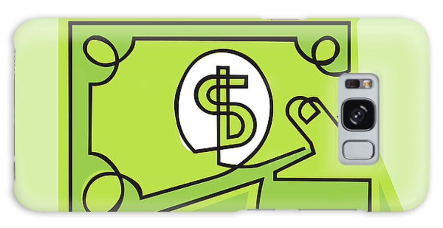 Bill Galaxy Case featuring the drawing Dollar Bill on Green Background by CSA Images