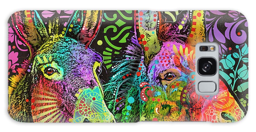 Donkeys Galaxy Case featuring the mixed media Donkeys by Dean Russo- Exclusive