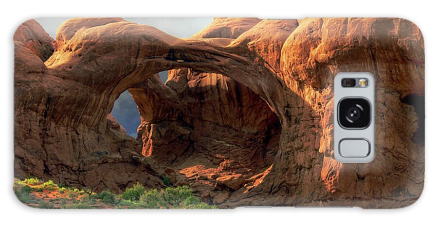 Tranquility Galaxy Case featuring the photograph Double Arch Near Sunset by Callahan Galleries