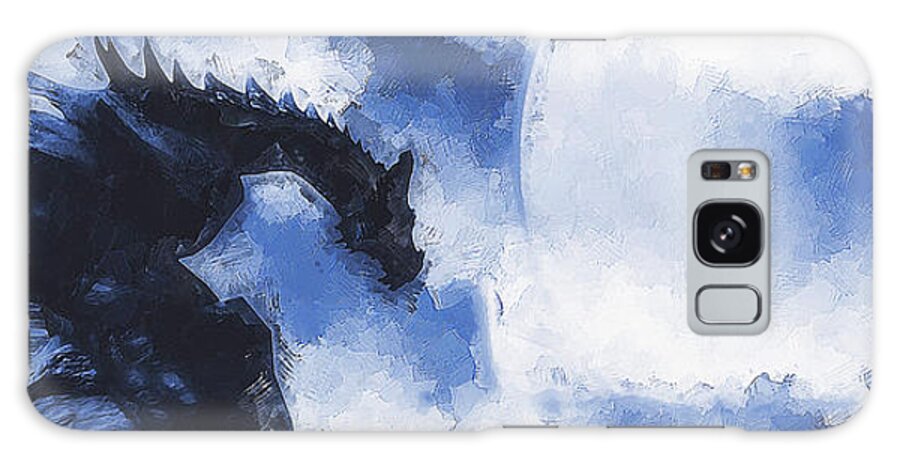 Dragon Flying Galaxy Case featuring the painting Dragon Age - 03 by AM FineArtPrints