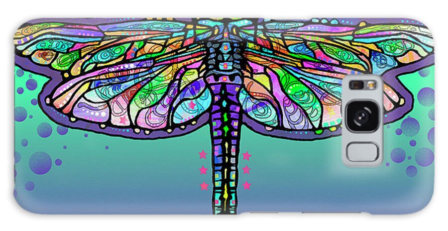 Dragonfly Galaxy Case featuring the mixed media Dragonfly by Dean Russo- Exclusive