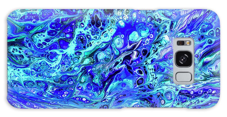Poured Acrylics Galaxy Case featuring the painting Dream in Purple and Green by Lucy Arnold
