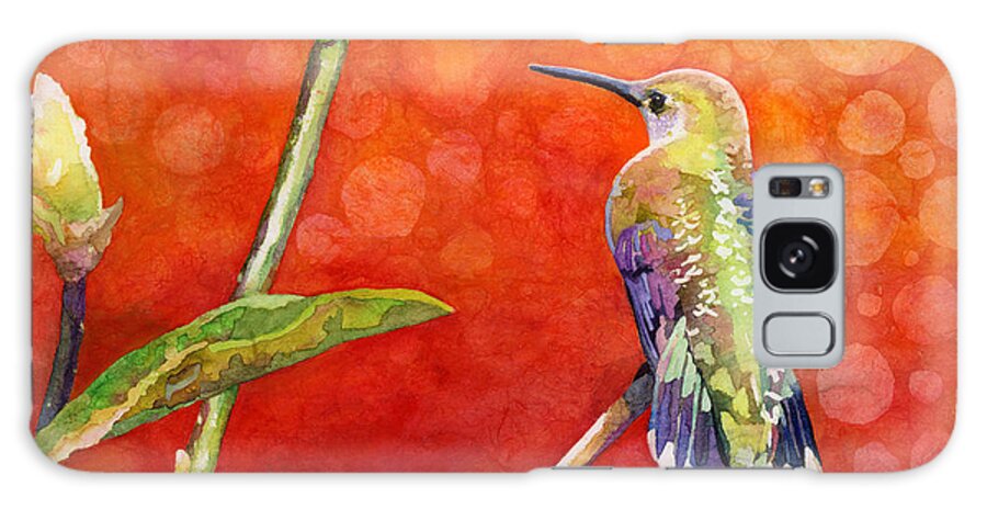 Hummingbird Galaxy Case featuring the painting Dreamy Hummer - Hummingbird by Hailey E Herrera