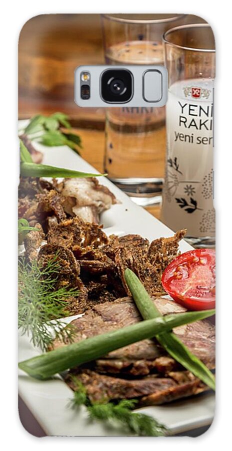 Ip_11448427 Galaxy Case featuring the photograph Dried Meat And Raki, Istanbul, Turkey by Jalag / Andrea Di Lorenzo