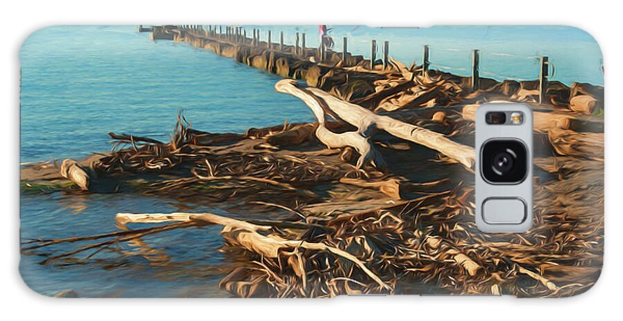Driftwood Washed On Shore Galaxy Case featuring the photograph Driftwood Washed On Shore by Anthony Paladino